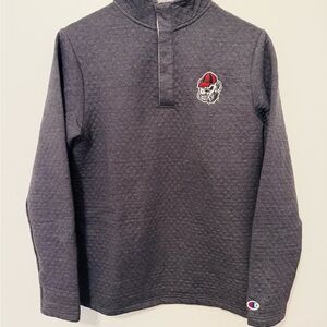 Champion Georgia Bulldog Quilted Snap Pullover Sweatshirt